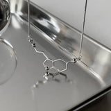 925 Silver Dopamine Molecule Necklace Chemistry Student Gift