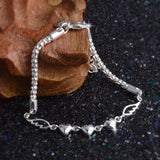 925 Silver Double Angel Wings Bracelet Crystal Charm for Women
