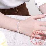 925 Silver Double Angel Wings Heart Charm Bracelets Women