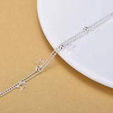 925 Silver Double Beads Chain Bracelet 925 Star Bracelet Fine Bracelet