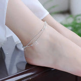 925 Silver Double Beads Chain Bracelet 925 Star Bracelet Fine Bracelet