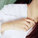 925 Sterling Silver Double Box Chain Charm Bracelet for Women
