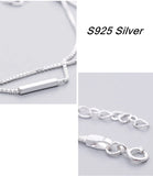 925 Sterling Silver Double Box Chain Charm Bracelet for Women