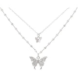 925 Silver Double Butterfly Necklaces Pendant High Sterling-silver-jewelry