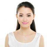 925 Silver Double Butterfly Necklace Romantic Women Fine Jewelry