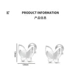 925 Silver Double Butterfly Stud Earrings Animal Earring Girl Piercing Jewelry