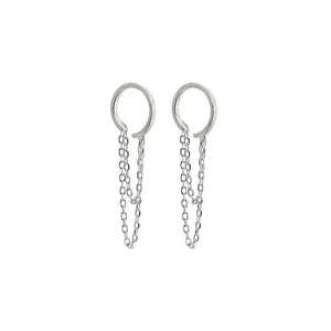 925 Silver Tassel Ear Cuff, Dainty Hoop Earring, Punk Dangle Gift