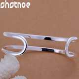 925 Silver Double Circle Line Bangle for Women Jewelry