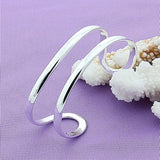 925 Silver Double Circle Line Bangle For Women Man Party Jewelry Gift