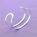 925 Silver Double Circle Line Bangle For Women Man Party Jewelry Gift