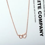 925 Silver Double Heart Circle CZ Zircon Pendants Necklaces For Women