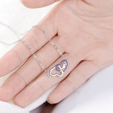925 Silver Double Heart LOVE Necklaces Wedding Jewelry