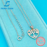 925 Sterling Silver Double Heart Necklace Pendant High Jewelry