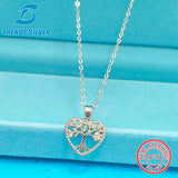 925 Sterling Silver Double Heart Necklace Pendant High Jewelry