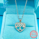 925 Sterling Silver Double Heart Necklace Pendant High Jewelry
