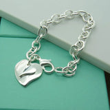 925 Silver Double Heart Pendant Bracelet For Woman Wedding Charm
