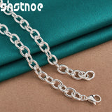 925 Silver Double Heart Pendant Necklace 18 Inch Chain Wedding Charm Jewelry
