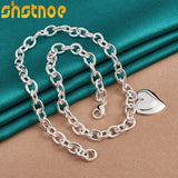 925 Silver Double Heart Pendant Necklace 18-Inch Chain
