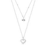 925 Silver Double Heart Necklace Zircon Pendant Female Jewelry