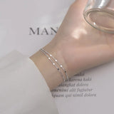925 Silver Double Layer Bracelet Women Wedding Party Gift