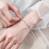925 Silver Butterfly Bracelet Zircon Beads Ladies Student Gift