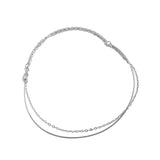 925 Silver Double Cross Bracelet Bangle Women Wedding Gift