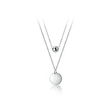 925 Silver Double Layer Beads Collarbone Chain Necklace for Women