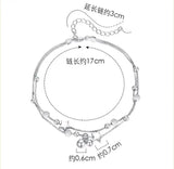 925 Silver Double Layer Round Star Bead Chain Bell Bracelet Female Jewelry