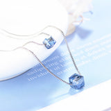 925 Silver Double Layer Crystal Necklace For Women S-N194