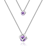925 Silver Double Layer Crystal Necklace For Women Choker