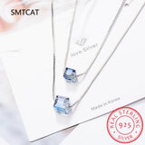 925 Silver Double Layer Crystal Necklace For Women Choker