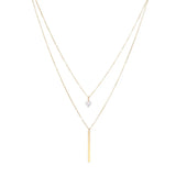 925 Silver Double Layer Zircon Bead Pendant Choker