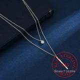 925 Silver Double Layer Zircon Bead Pendant Choker