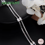 925 Silver Double Layers Bead Bracelets Chains Women Tennis Bracelet