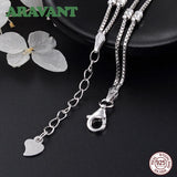 925 Silver Double Layers Bead Bracelets Chains Women Tennis Bracelet