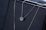 925 Silver Double Layers Collarbone Necklace Cz Love-heart Pendant
