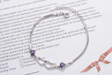 925 Silver Double Heart Soulmate Crystal Bracelets For Women