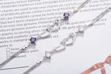 925 Silver Double Heart Soulmate Crystal Bracelets For Women