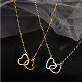 925 Silver Double Ring Heart Pendant for Women