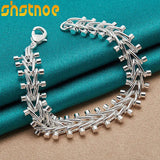 925 Silver Double Row Bead Chain Bracelet Wedding Gift