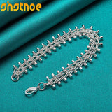 925 Silver Double Row Bead Chain Bracelet Wedding Gift