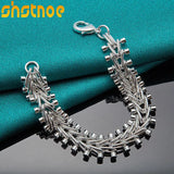 925 Silver Double Row Bead Chain Bracelet Wedding Gift