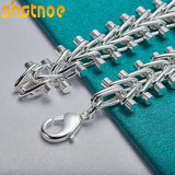 925 Silver Double Row Bead Chain Bracelet Wedding Gift