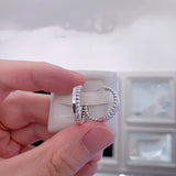 925 Sterling Silver Double Sided Earrings Women's Wedding Party Jewelry