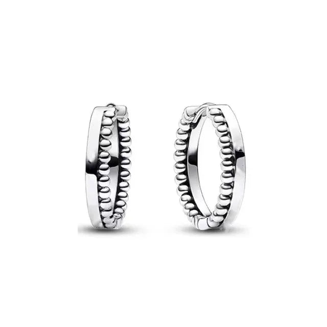 925 Sterling Silver Double Sided Earrings Women's Wedding Party Jewelry