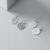 925 Silver Clover Pattern Charms 15mm Necklace Pendant