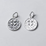 925 Silver Clover Pattern Charms 15mm Necklace Pendant