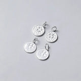 925 Silver Clover Pattern Charms 15mm Necklace Pendant