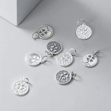 925 Silver Clover Pattern Charms 15mm Necklace Pendant