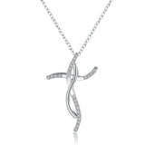 925 Silver Double Twist Cross Pendant Necklace 16-30 Inch Chain